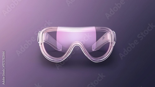 A pair of clear safety goggles with a purple tint, designed for protection and vision enhancement in various settings. photo