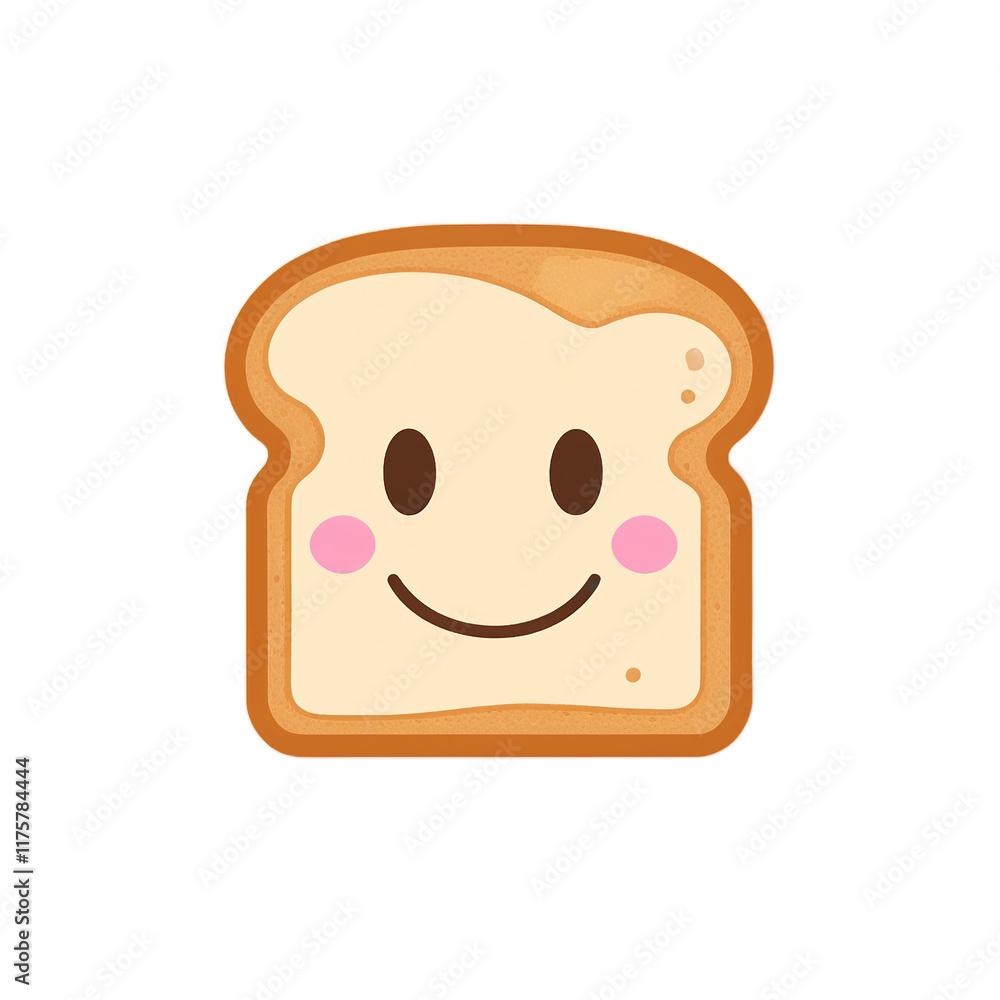 simple minimalist toast with cute cartoon face vector illustration isolated transparent background simple minimalist toast with cute cartoon face vector illustration isolated transparent background