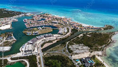 Bild auf Leinwand Aerial view of Cap Cana's marina.