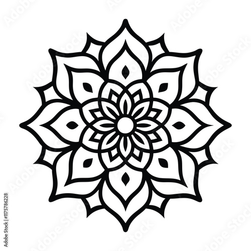 Professional Mandala Design with Symmetrical Layout and Intricate Details-97