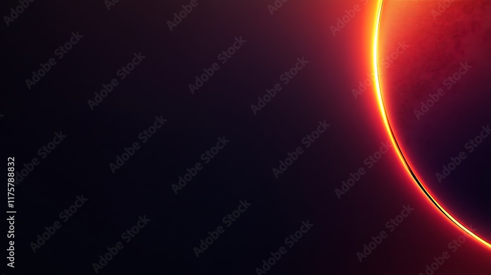 Obraz premium Abstract Dark Background With Bright Orange Curve