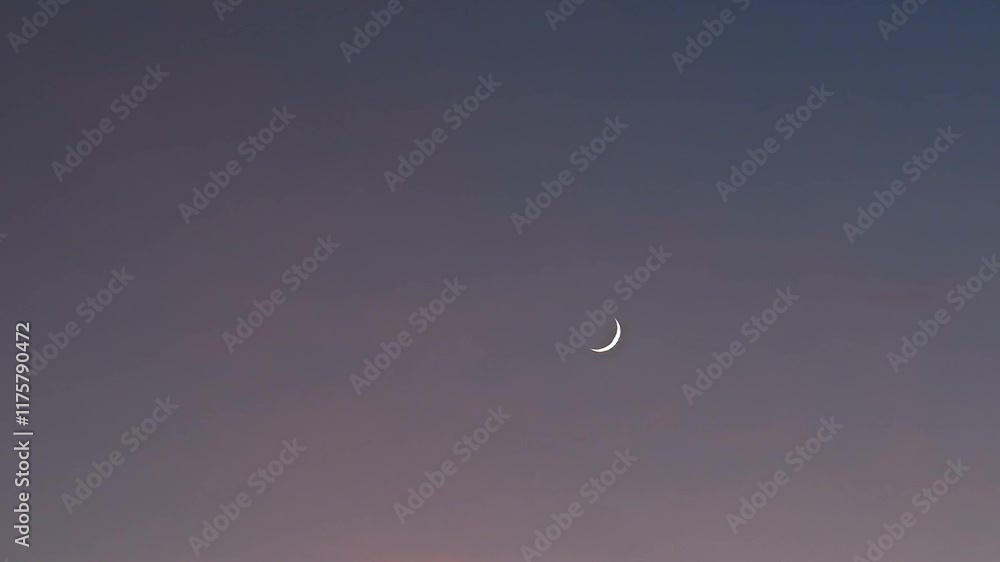 Crescent moon on the sky at evening. Crescent moon on the sky at evening.