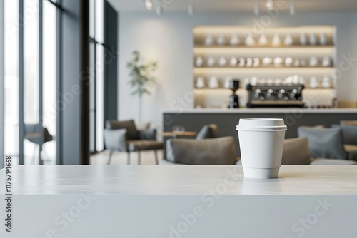 Coffee to go in modern cafe setting. Enjoy a relaxing moment.