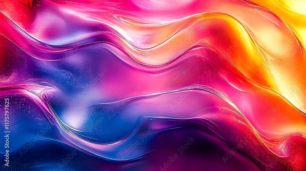 Naklejka premium Abstract Chromatic Distortion Flow with Vibrant Light Trails