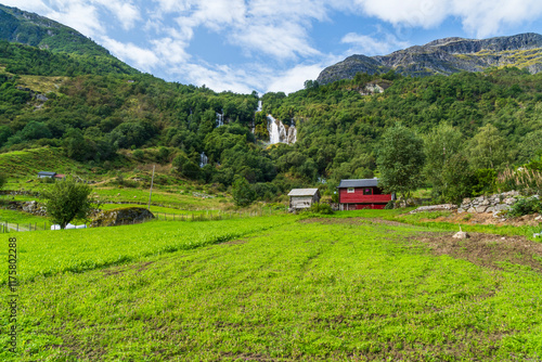 Briksdal Glacier in Jostedal Glacier Park near Olden in Norway
