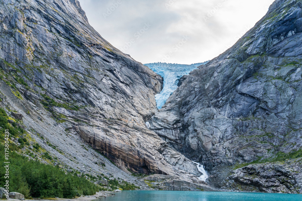Briksdal Glacier in Jostedal Glacier Park near Olden in Norway