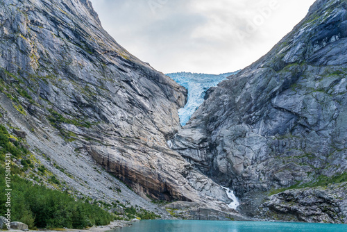 Obraz na płótnie Briksdal Glacier in Jostedal Glacier Park near Olden in Norway w salonie