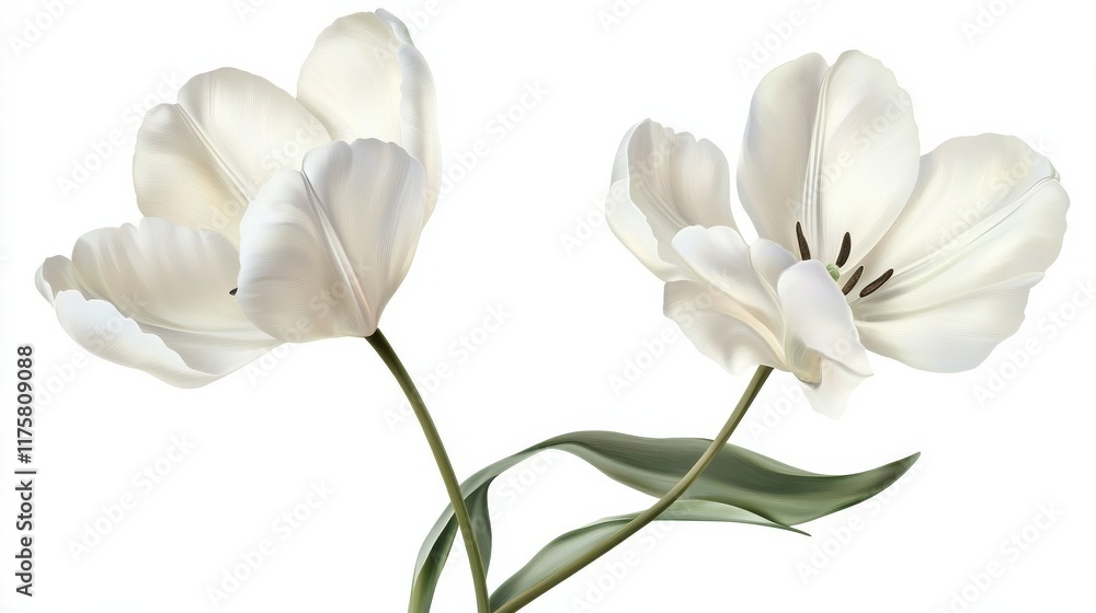 Obraz premium spring flowers tulips isolated on white background. floral collection. Set.