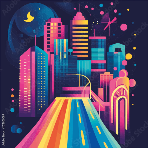 Vektorgrafik aus dem Package: flat, retro, vintage, modern, art, zeitgeist, film, movie, poster,