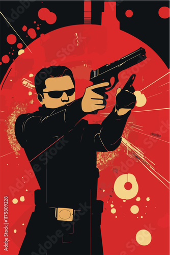 Vektorgrafik aus dem Package: flat, retro, vintage, modern, art, zeitgeist, film, movie, poster,
