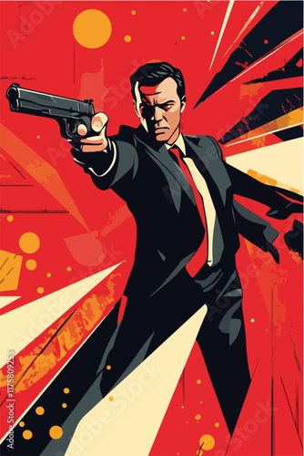 Vektorgrafik aus dem Package: flat, retro, vintage, modern, art, zeitgeist, film, movie, poster,