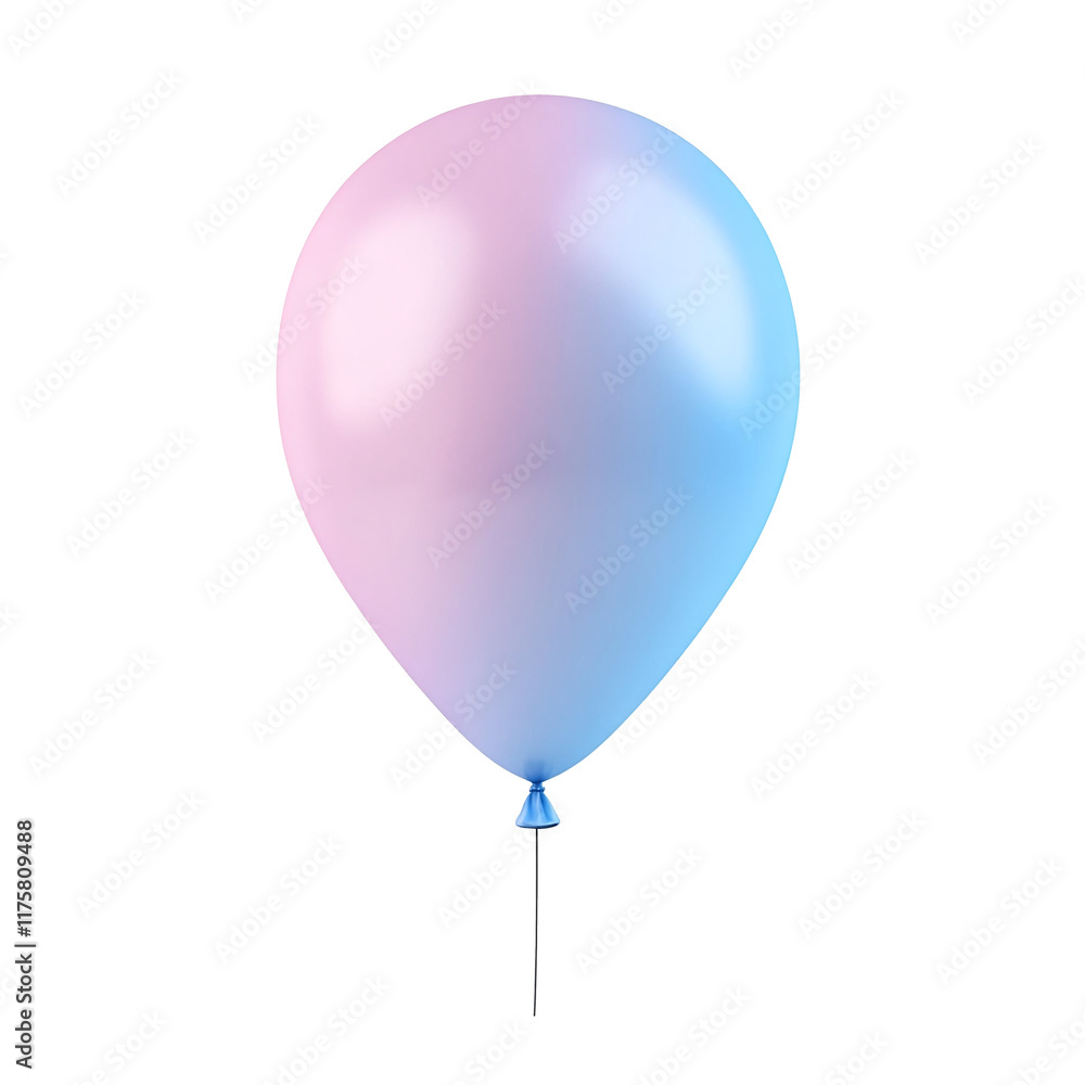 Isolated pink and blue balloon with ribbon. No background. Isolated pink and blue balloon with ribbon. No background.