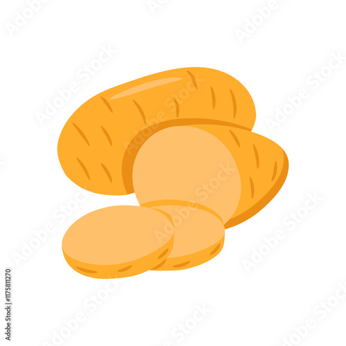 Potatoes Flat Icon, Vector illustration