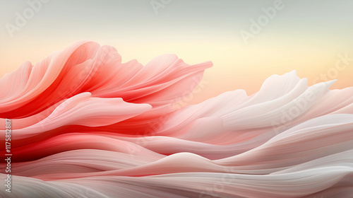 Wallpaper Mural Abstract Flowing Pink and White Texture: A mesmerizing abstract image showcasing flowing pink and white textures that resemble waves or clouds. Torontodigital.ca