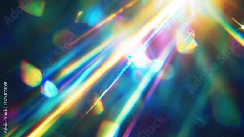 Blue light flare prism rainbow flares overlay effect