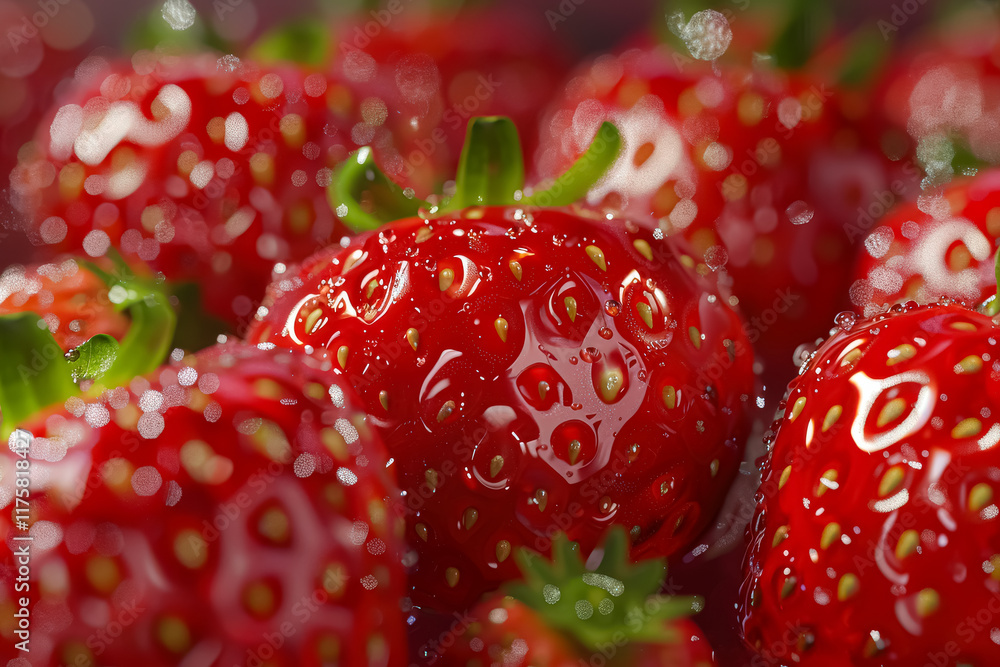 Close up of a bunch of red strawberries Close up of a bunch of red strawberries