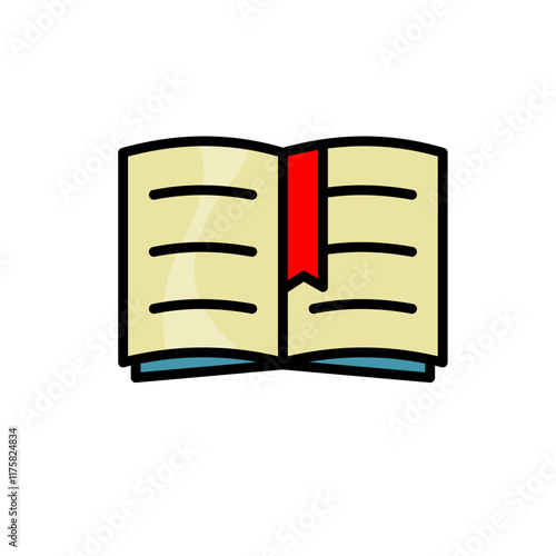 open book with bookmark - vector icon