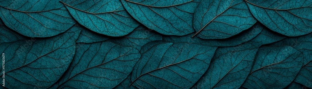 Obraz premium Teal Leaf Overlay Abstract Nature Texture, Composition, Photography Leaf texture, nature photography
