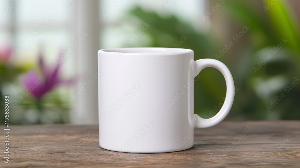 White Mug on Wooden Table Bokeh Background, Single Object, Product Mockup, Coffee Cup mug mockup, product photography White Mug on Wooden Table Bokeh Background, Single Object, Product Mockup, Coffee Cup mug mockup, product photography