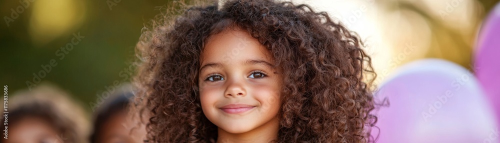 Portrait of a Smiling Girl with Curly Hair, Close-up Composition, Joyful Expression, Child, Photography Child Portrait, Curly Hair Portrait of a Smiling Girl with Curly Hair, Close-up Composition, Joyful Expression, Child, Photography Child Portrait, Curly Hair