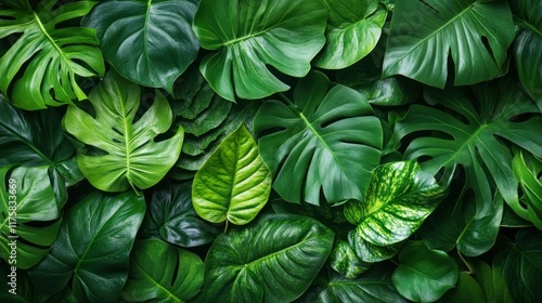 Wallpaper Mural A lush arrangement of green leaves showcasing various textures and shapes. Torontodigital.ca