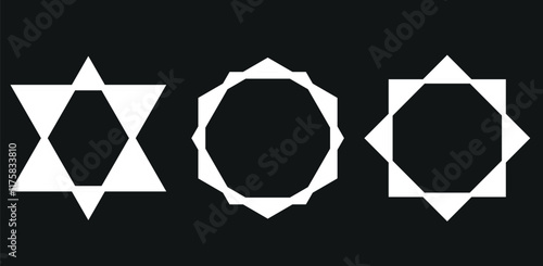  stars icon with 3,4,5,6,7,8 points. 