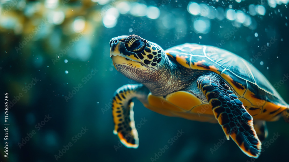 Fototapeta premium sea turtle swimming in water