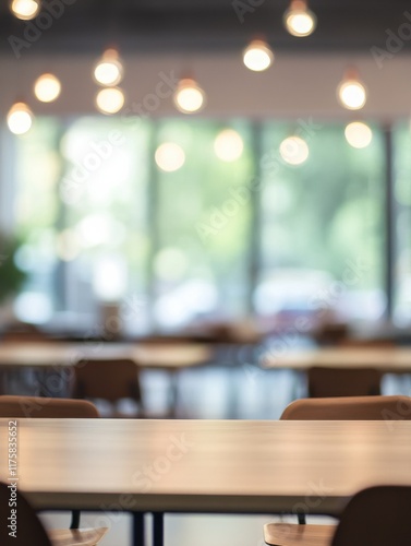 Wallpaper Mural The blurred background of the school office, dining room, hall. The unfocused interior of a modern room in an educational institution Torontodigital.ca