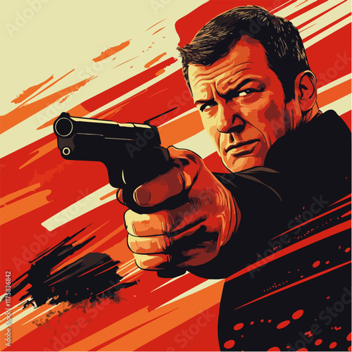 Vektorgrafik aus dem Package: flat, retro, vintage, modern, art, zeitgeist, film, movie, poster,