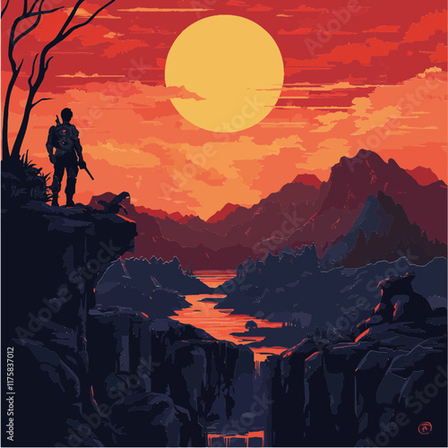 Vektorgrafik aus dem Package: flat, retro, vintage, modern, art, zeitgeist, film, movie, poster,