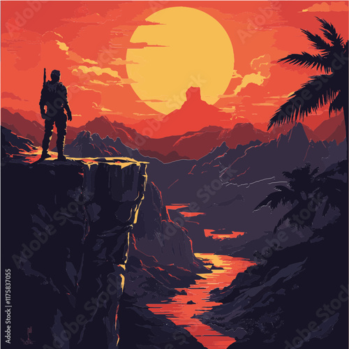 Vektorgrafik aus dem Package: flat, retro, vintage, modern, art, zeitgeist, film, movie, poster,