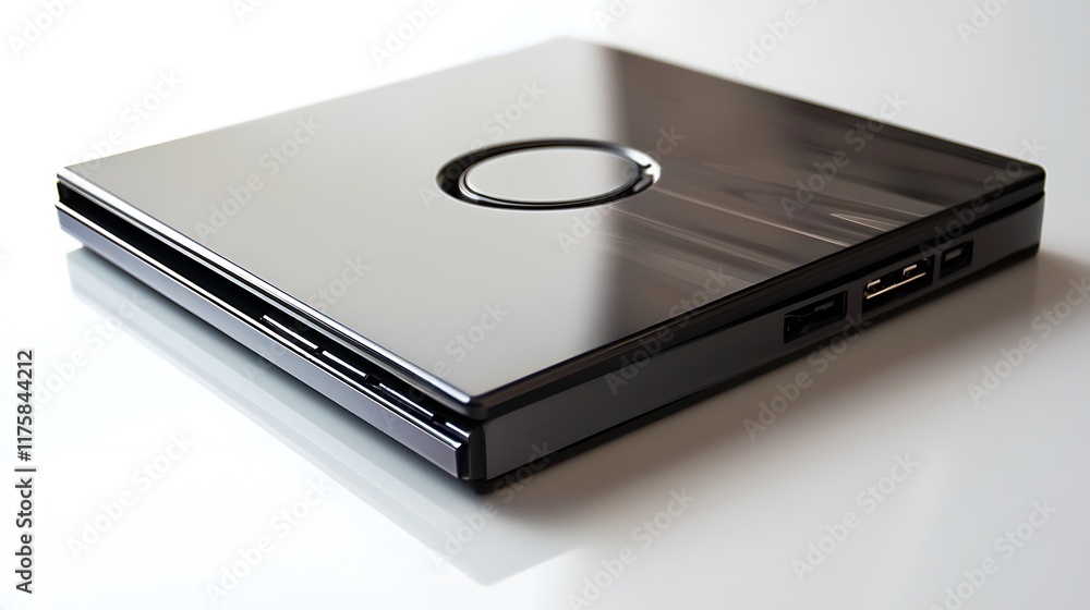 A black laptop computer with a silver case A black laptop computer with a silver case