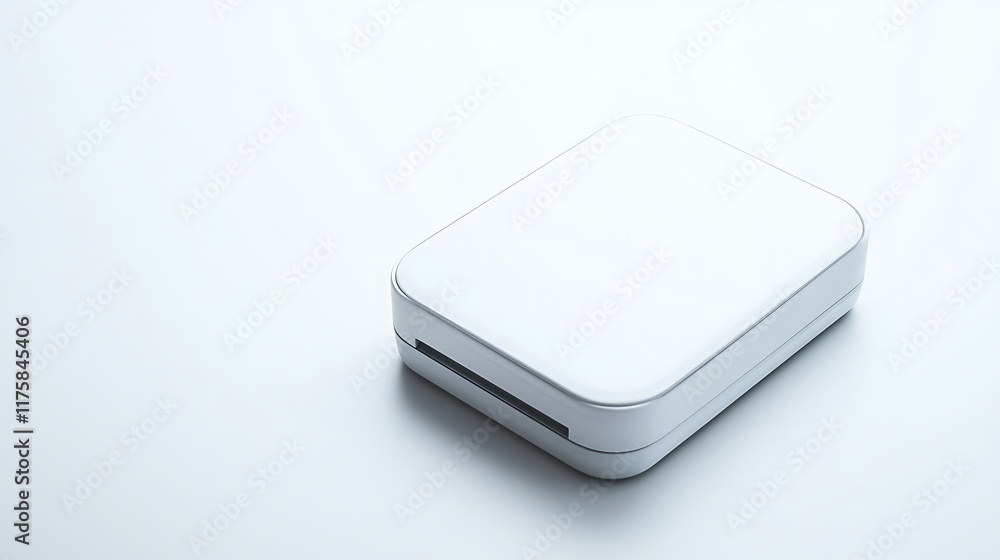 A white device with a square shape A white device with a square shape
