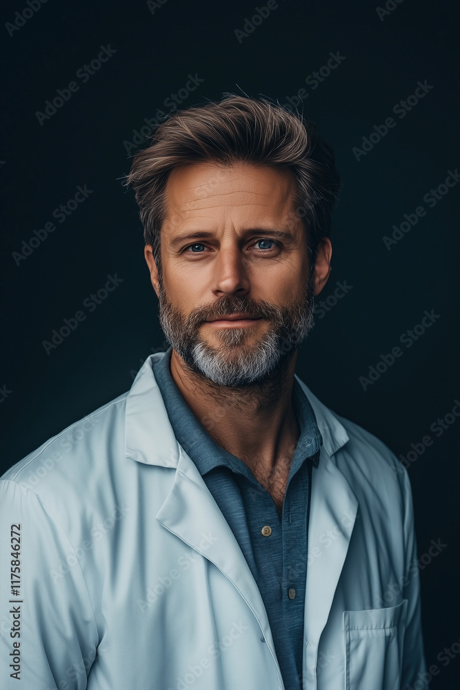 Caring Physician in a White Lab Coat with a Warm Expression Caring Physician in a White Lab Coat with a Warm Expression