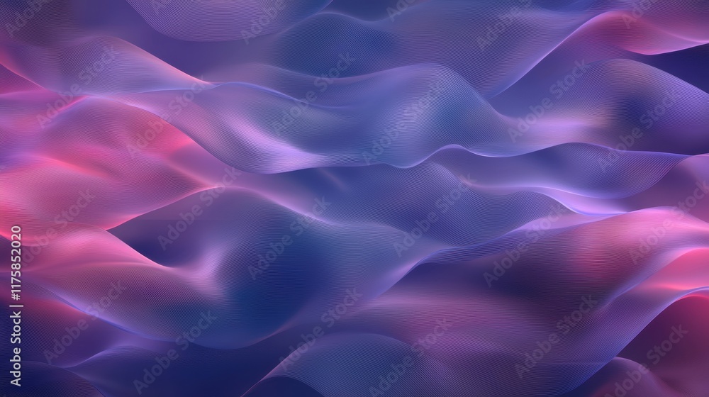 Abstract digital art piece that appears to be made up of wavy lines in different shades of pink and purple. Abstract digital art piece that appears to be made up of wavy lines in different shades of pink and purple.