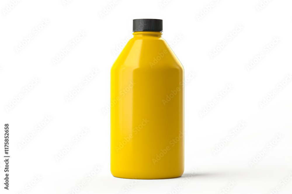 Yellow bottle with a black cap Yellow bottle with a black cap