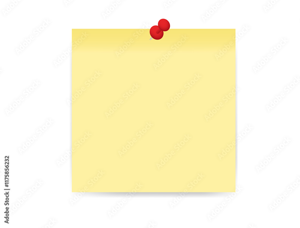 The isolated blank yellow memo notepad paper with shadow The isolated blank yellow memo notepad paper with shadow