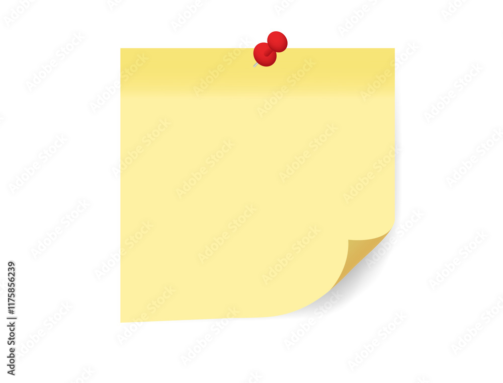 The isolated blank yellow memo notepad paper with shadow The isolated blank yellow memo notepad paper with shadow