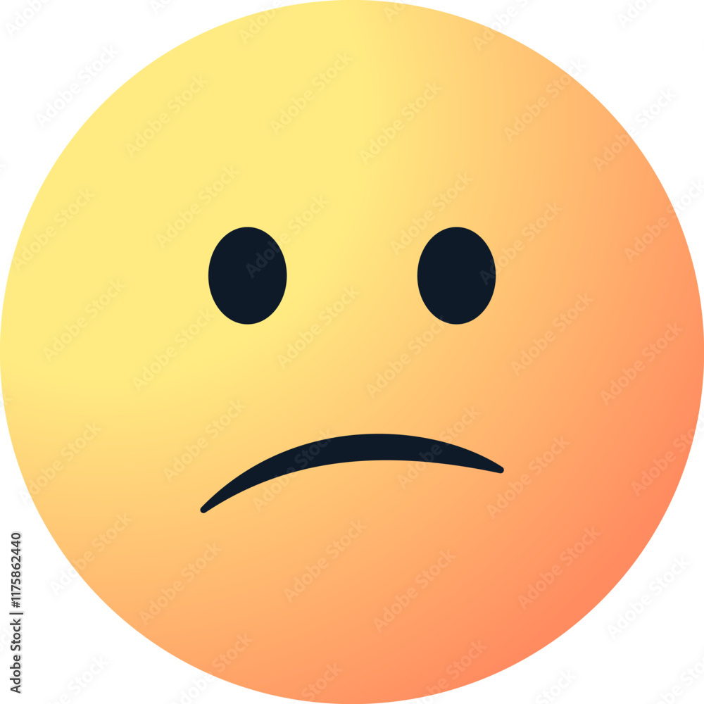 Fototapeta premium Confused emoticon, confusing face emoji reaction, sticker, emotion