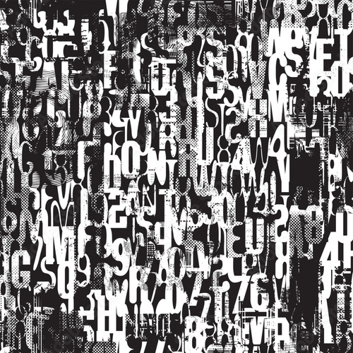 seamless pattern of English letters on grunge texture. Vector background with black capital Latin letters in retro style on white backdrop. Suitable for wallpaper, wrapping paper, fabric