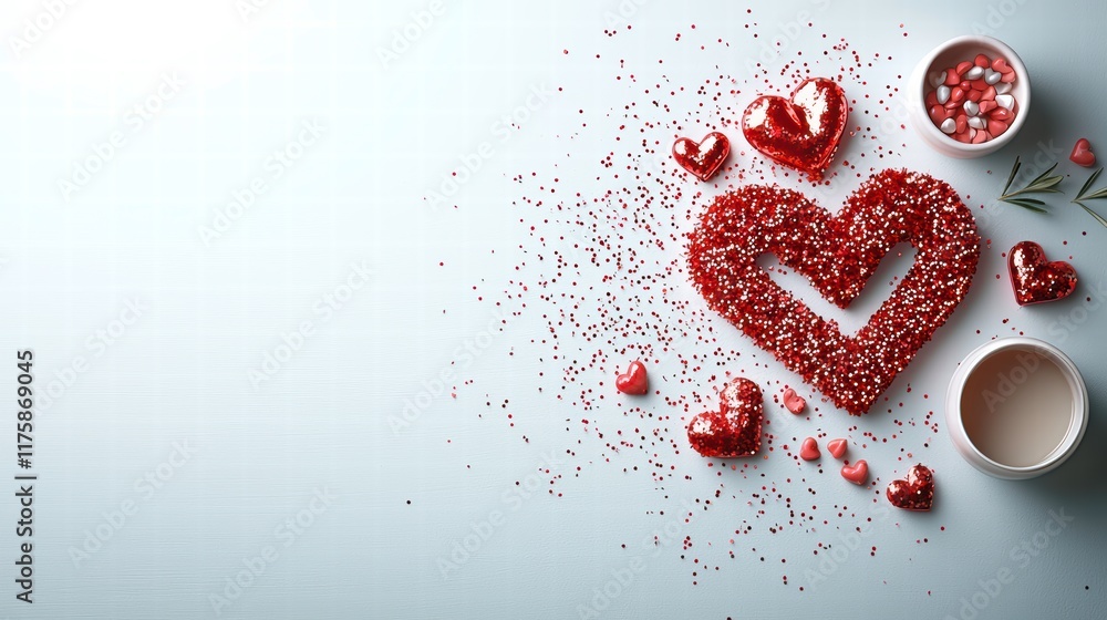 Happy Valentine's Day holiday red glitter text over a white background. The vibrant text pops against the clean, neutral backdrop, highlighting the festive occasion. Happy Valentine's Day holiday red glitter text over a white background. The vibrant text pops against the clean, neutral backdrop, highlighting the festive occasion.