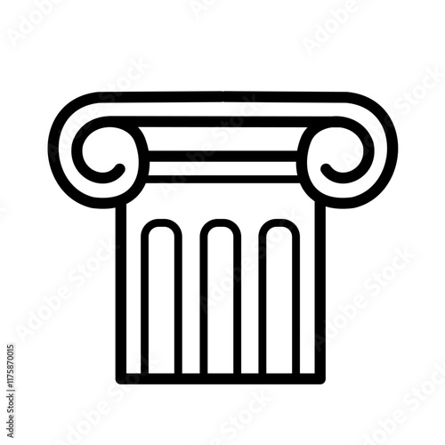 capital of an ancient Greek Ionic column - vector icon