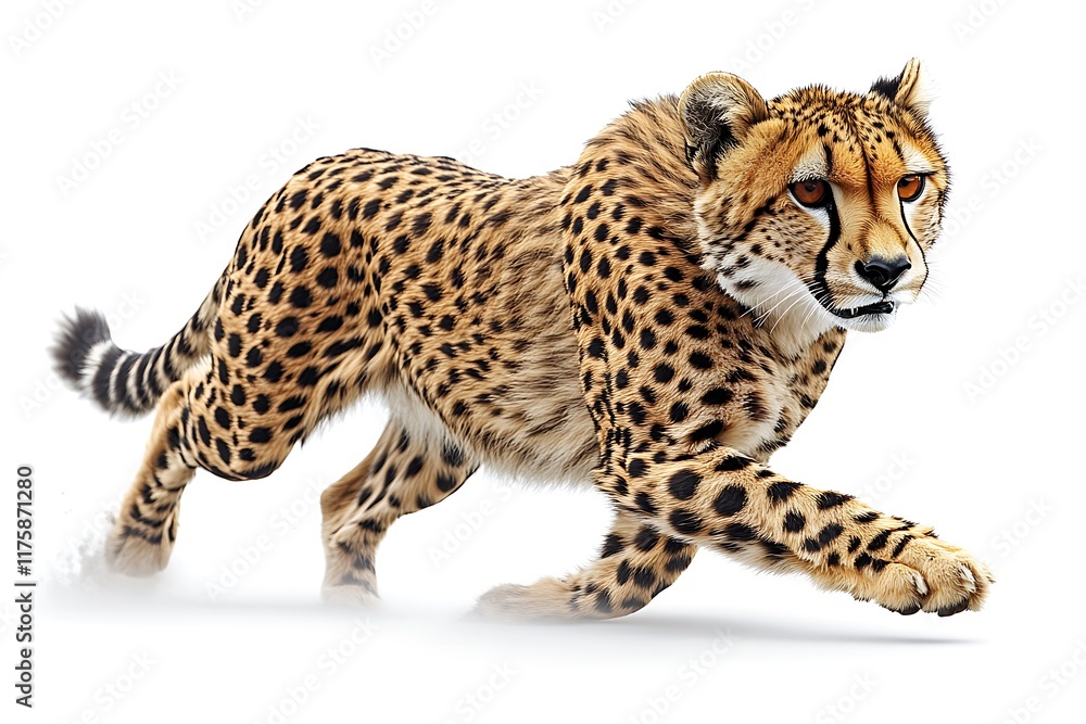 Fototapeta premium Cheetah in motion a graceful predator in full stride
