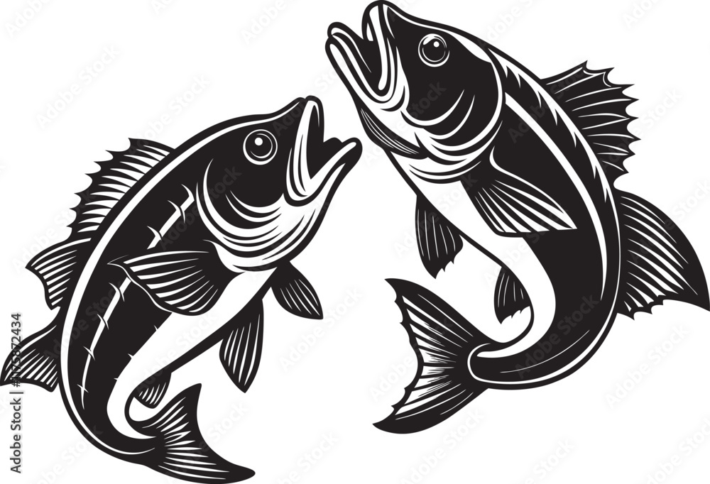 Obraz premium Various Fish silhouette vector art illustration file .