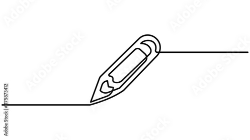 Simple and minimalist continuous line drawing of pencil icon. Sun continuous line icon vector illustration