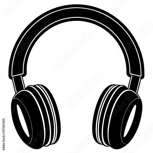 Wallpaper Mural headphone black silhouette vector with white background. Electronic device,  gadgets vector  Torontodigital.ca
