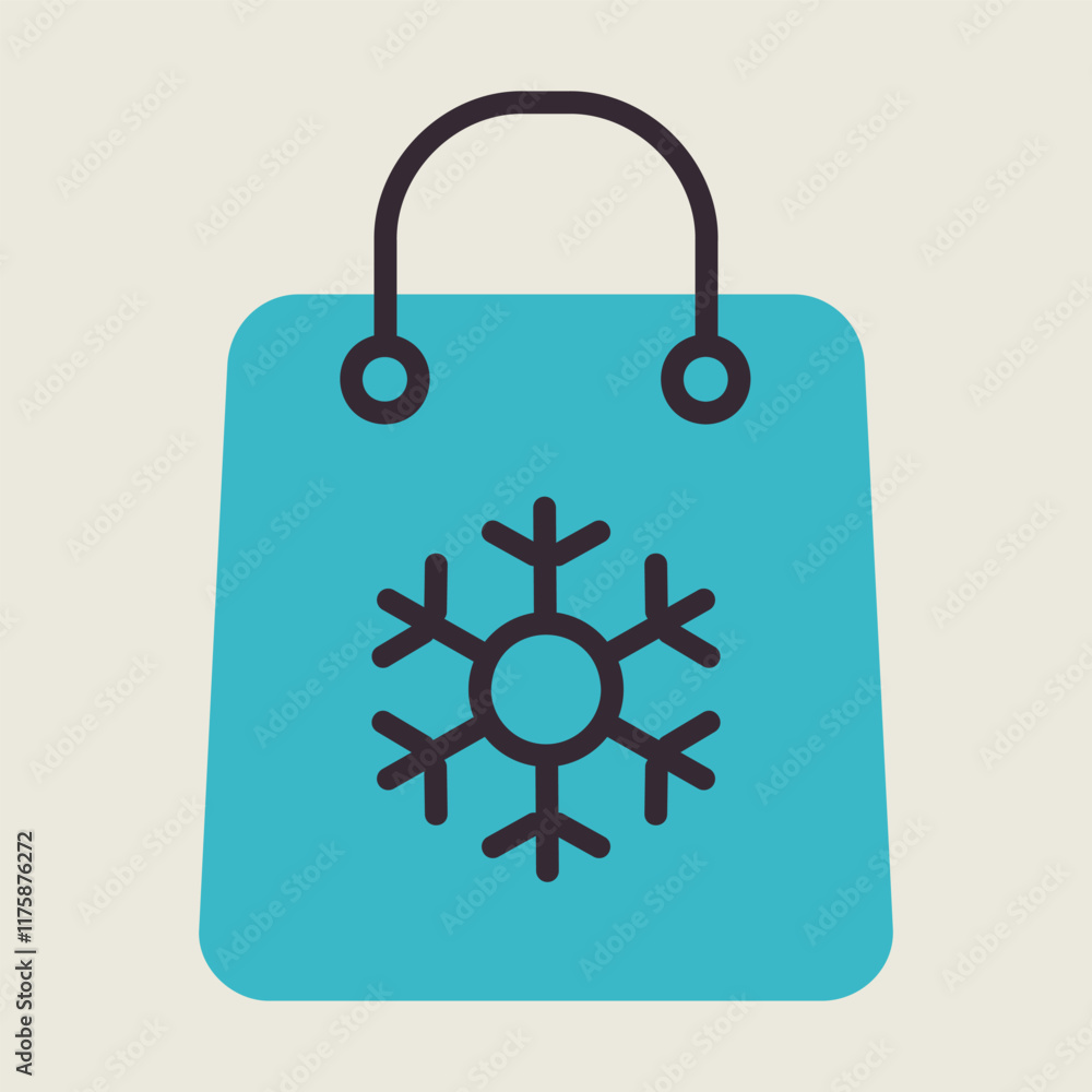 Winter shopping bag vector icon Winter shopping bag vector icon