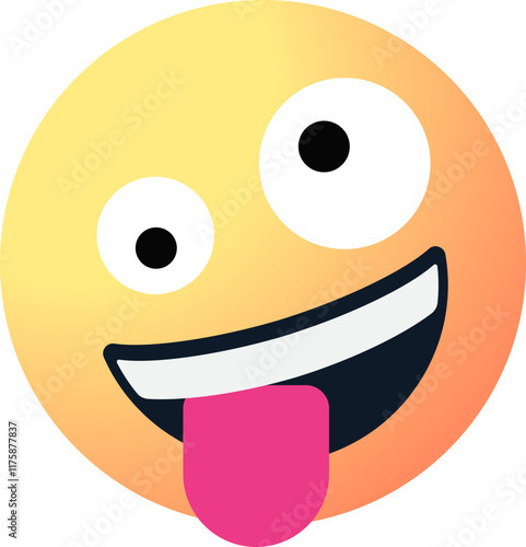 Zany face Goofy emoji, Funny and crazy emoticon tongue emoji
