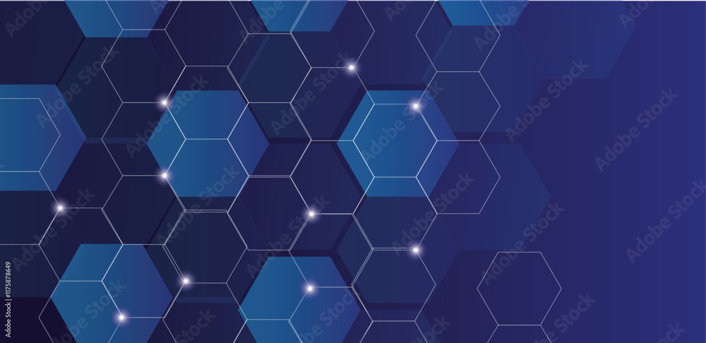 Hexagonal pattern, blue technology background, digital network concept, interconnected nodes, geometric design, futuristic abstract, Hexagonal pattern, blue technology background, digital network concept, interconnected nodes, geometric design, futuristic abstract,