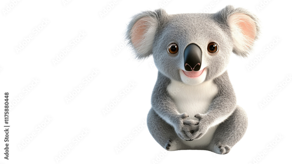 Cartoon koala character, isolated on transparent background Cartoon koala character, isolated on transparent background